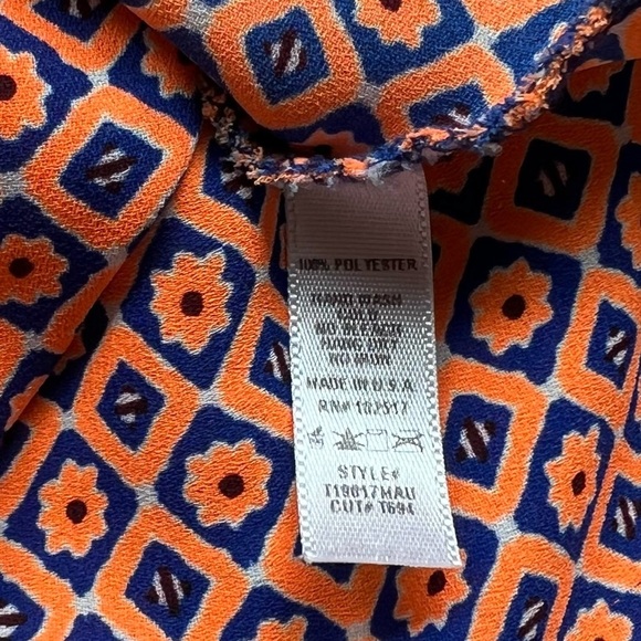 Soprano's Sleeveless Tank Top Peach Black Geometric Print Casual Summer Top SM - Picture 6 of 8